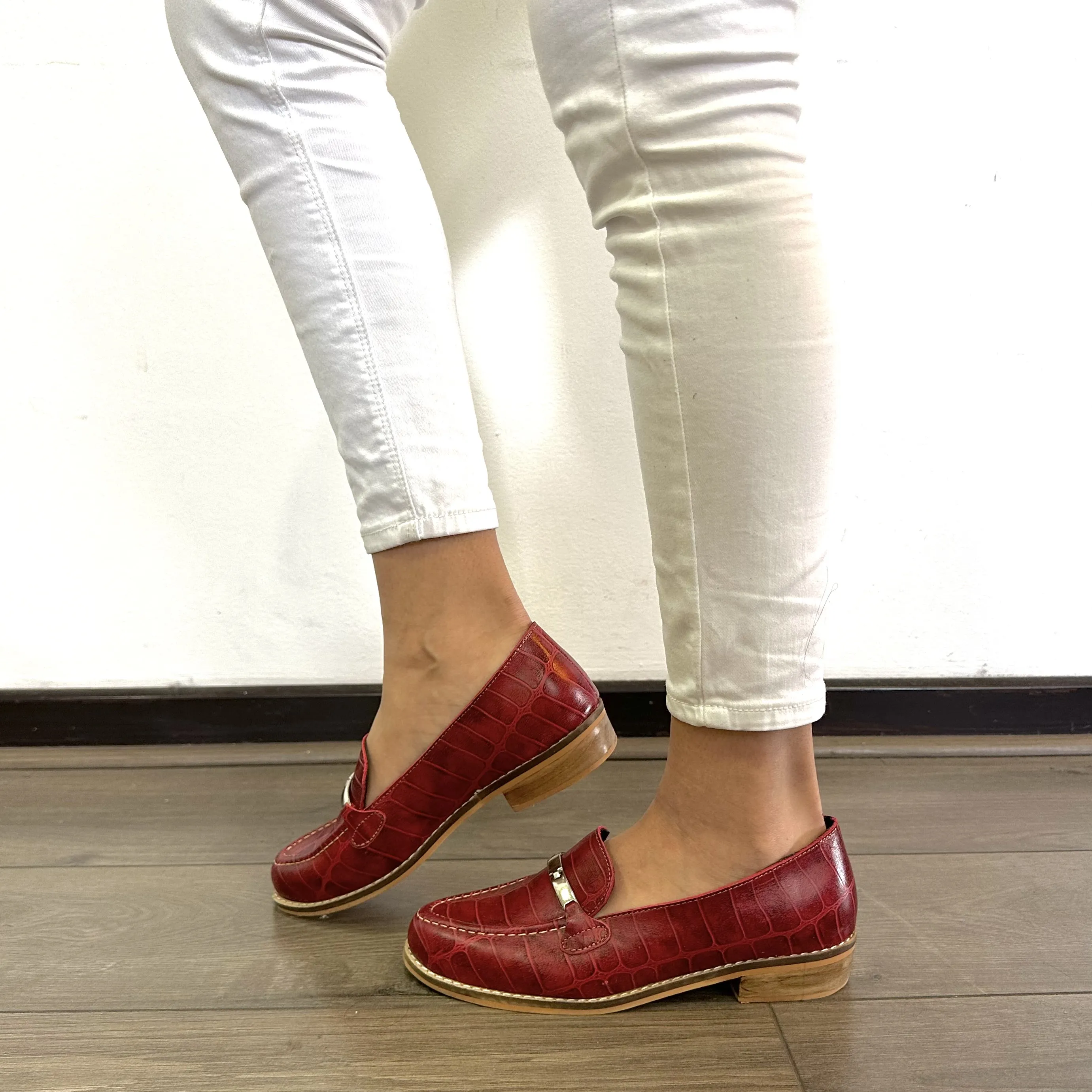 Red Textured Loafer