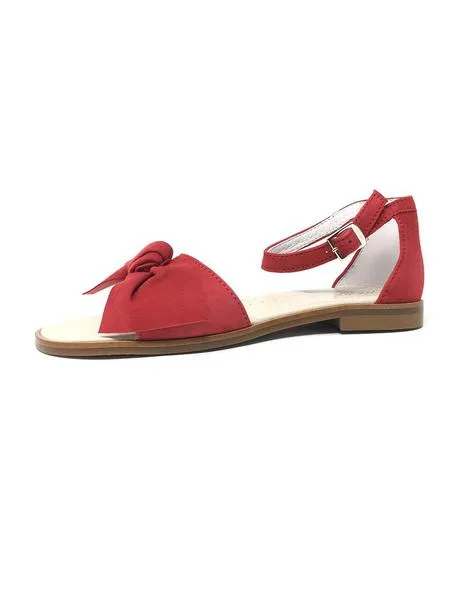 Red suede sandal