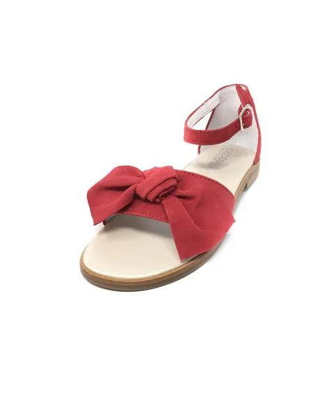 Red suede sandal