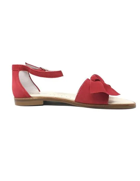 Red suede sandal