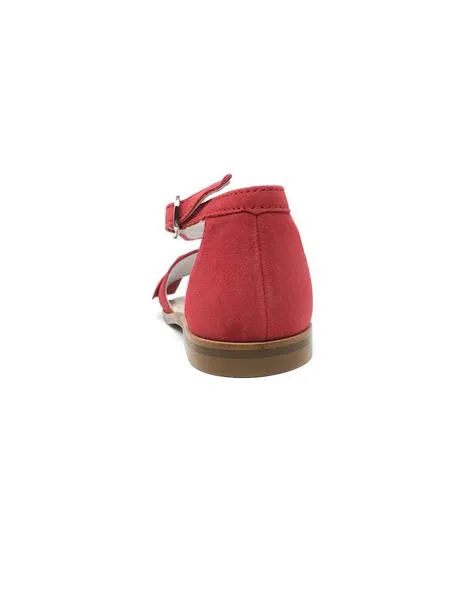 Red suede sandal