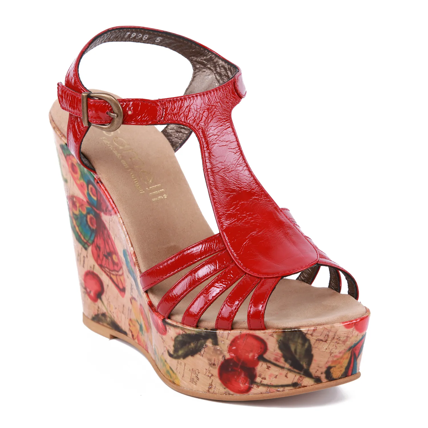 Sandalias cuña rojo mujer Samelli