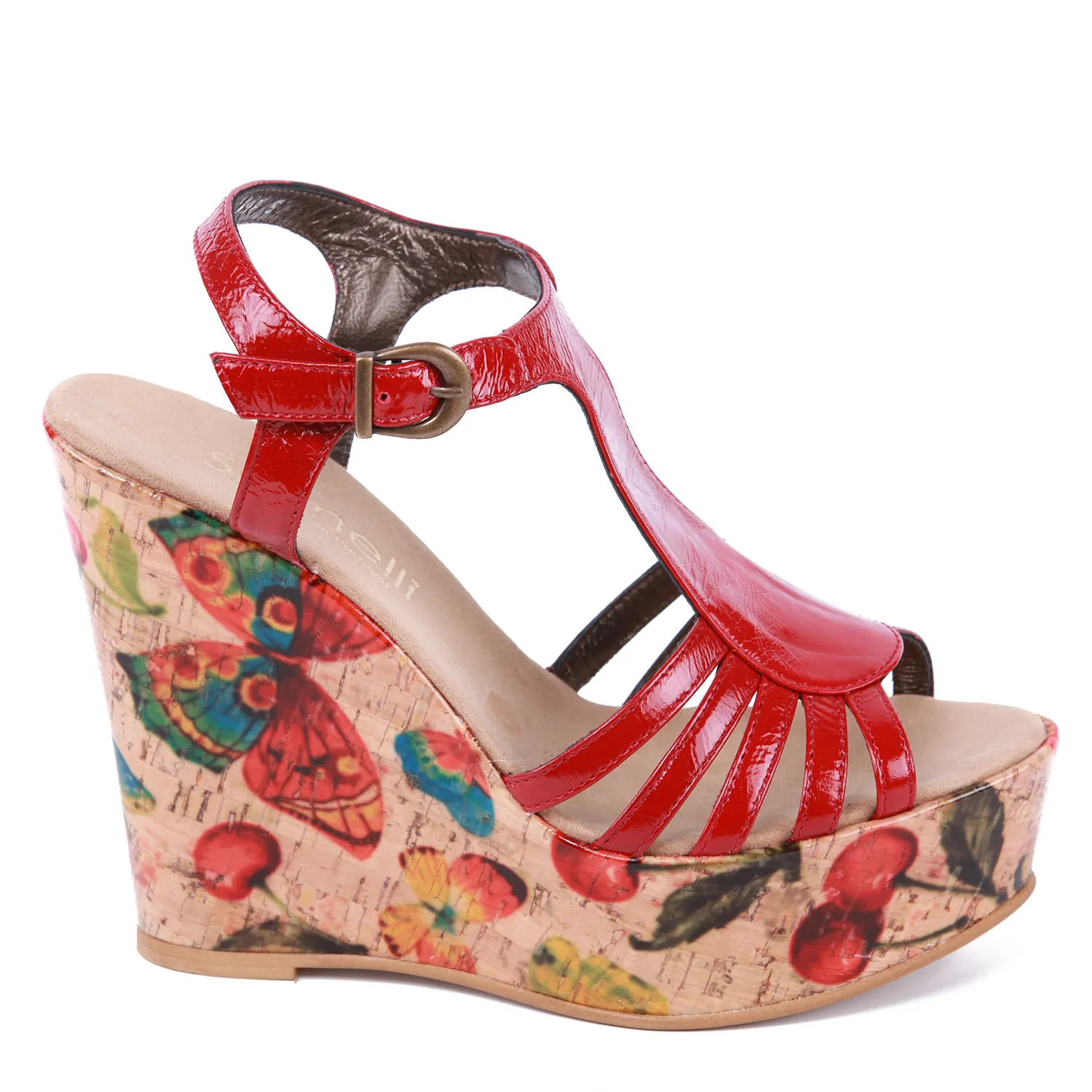 Sandalias cuña rojo mujer Samelli