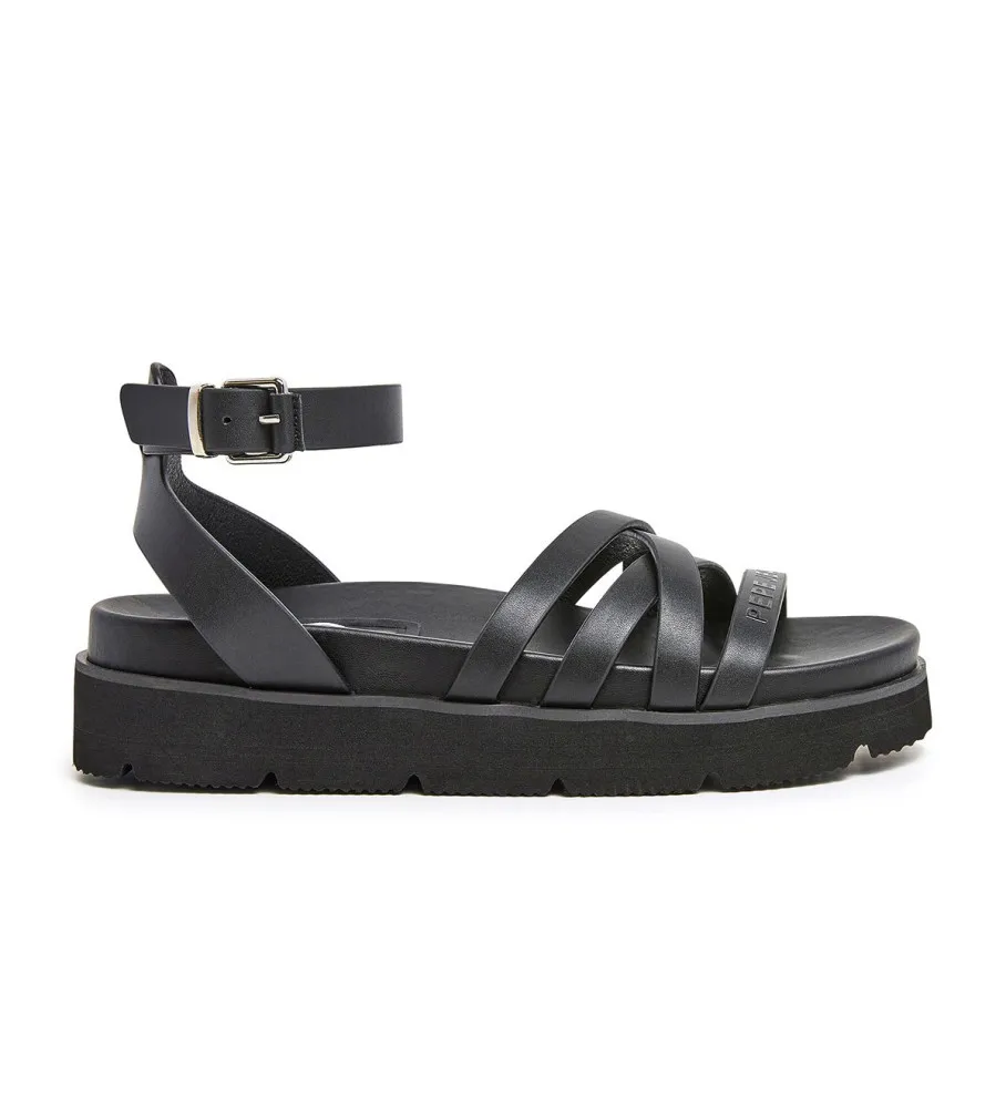 Pola Cross Black Sandals