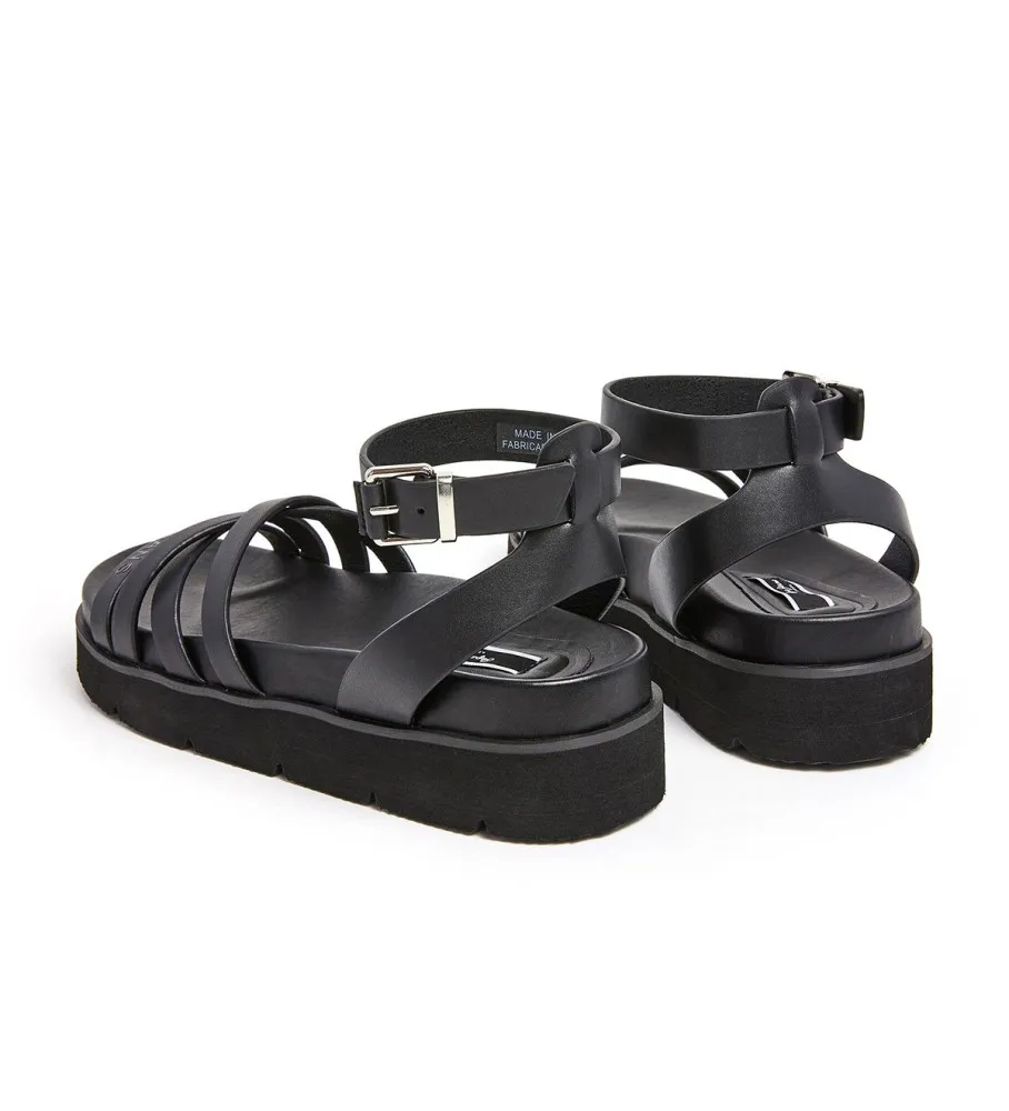 Pola Cross Black Sandals