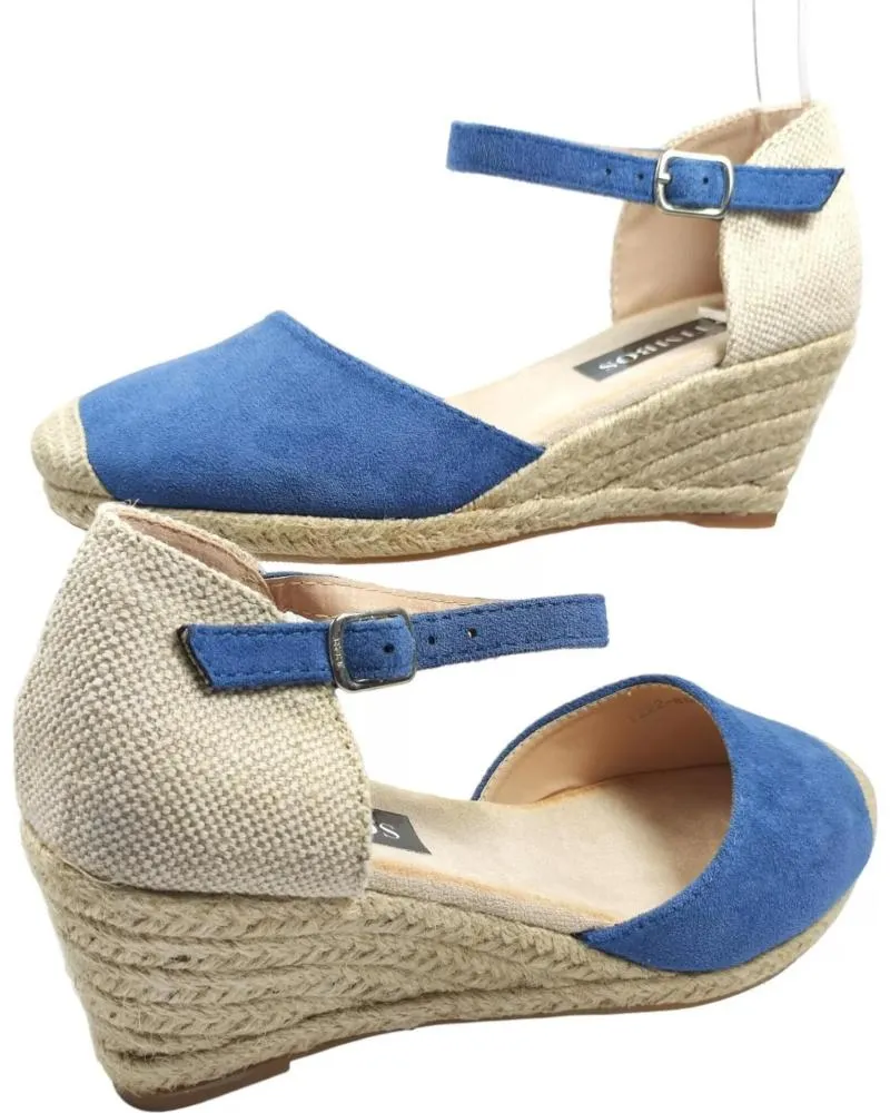 Sandalias TIMBOS  de Mujer SANDALIA CUNA ESPARTO MUJER 128365  AZUL