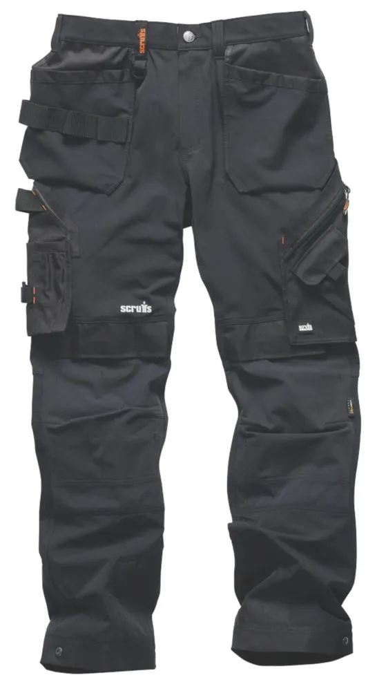 Scruffs Pro Flex Plus, pantalón de trabajo, negro (cintura 36