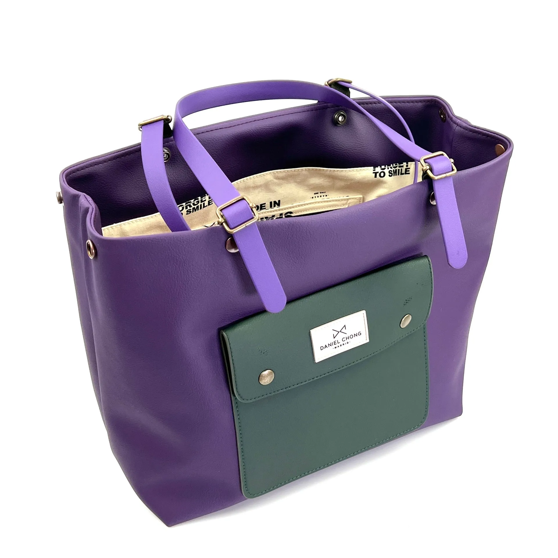 Shopper Old School Morado y Verde