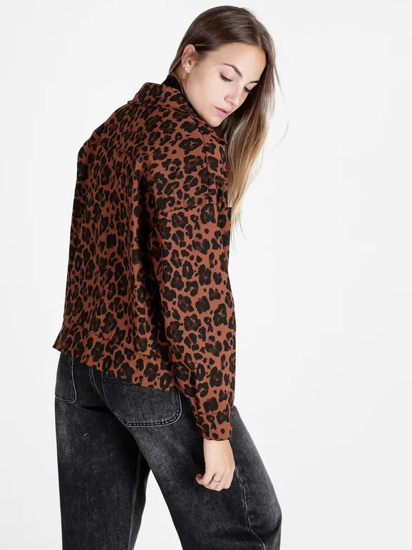 Solada Chaqueta camisera oversize de lunares para mujer