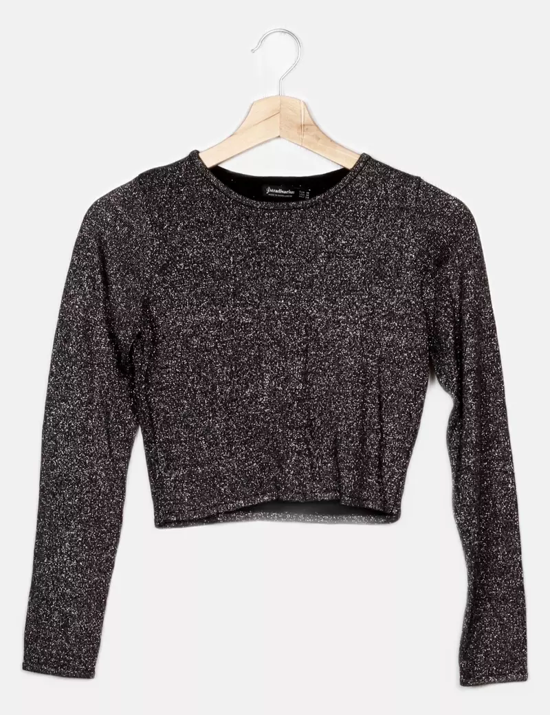 Glitter Stradivarius Crop Top