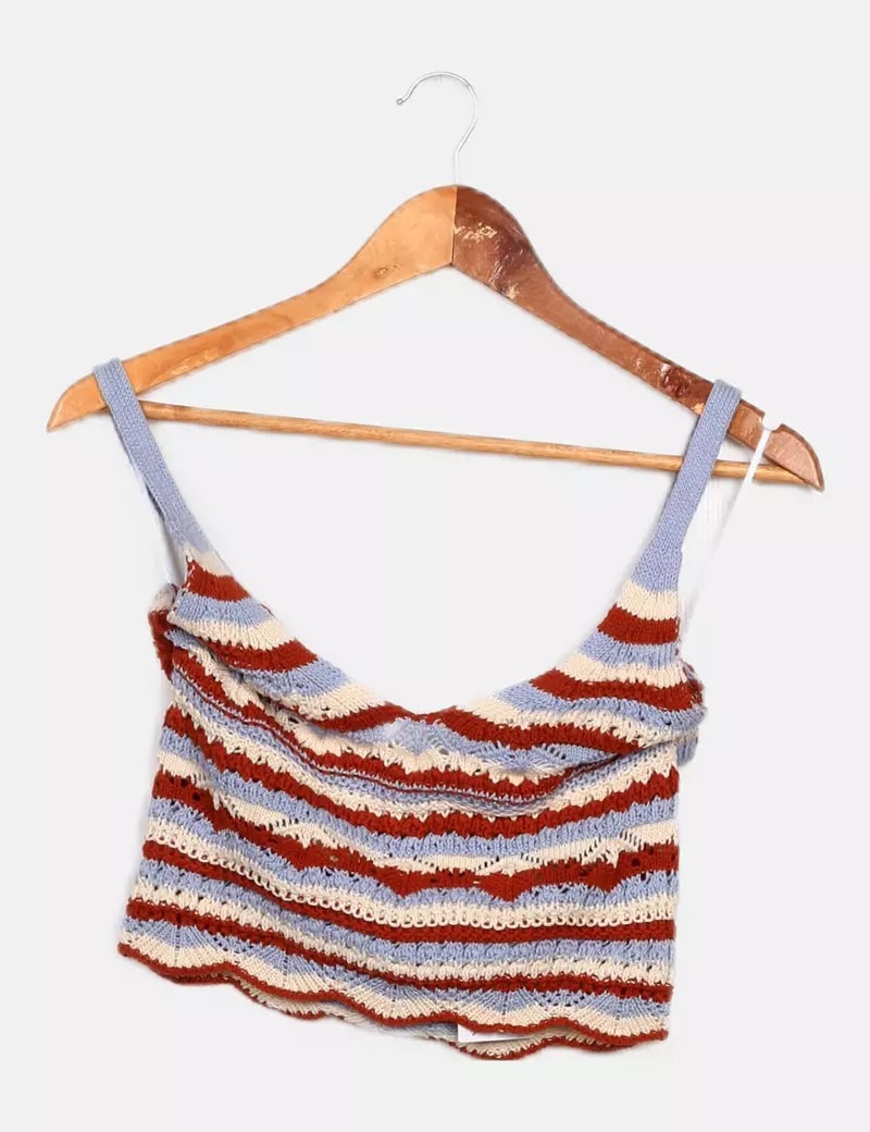 Multicolor crochet top Stradivarius