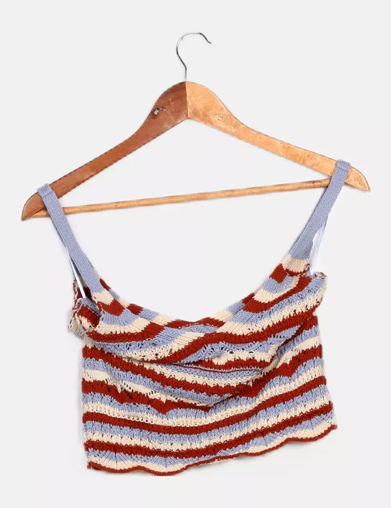 Multicolor crochet top Stradivarius