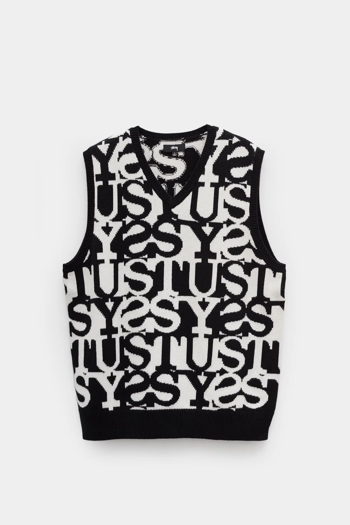 STUSSY IVORY STACKED SWEATER VEST