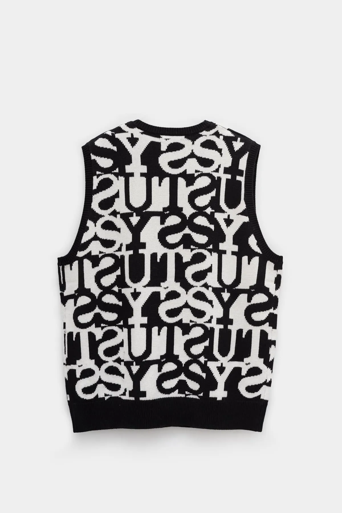 STUSSY IVORY STACKED SWEATER VEST