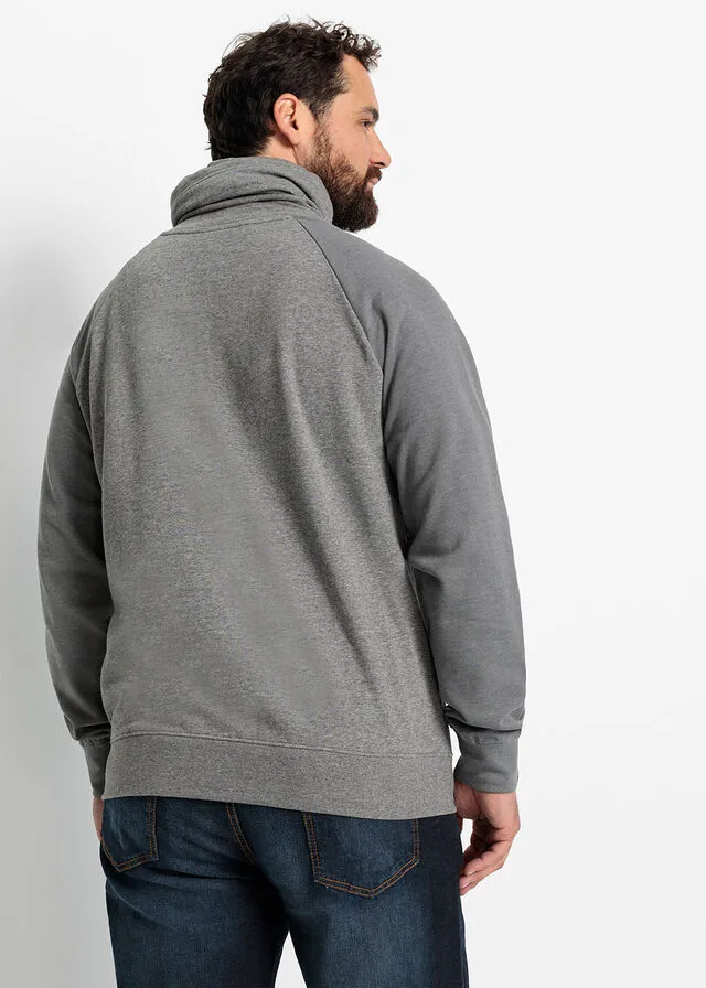 Shawl Collar Grey Mélange-Smoked Grey Sweatshirt