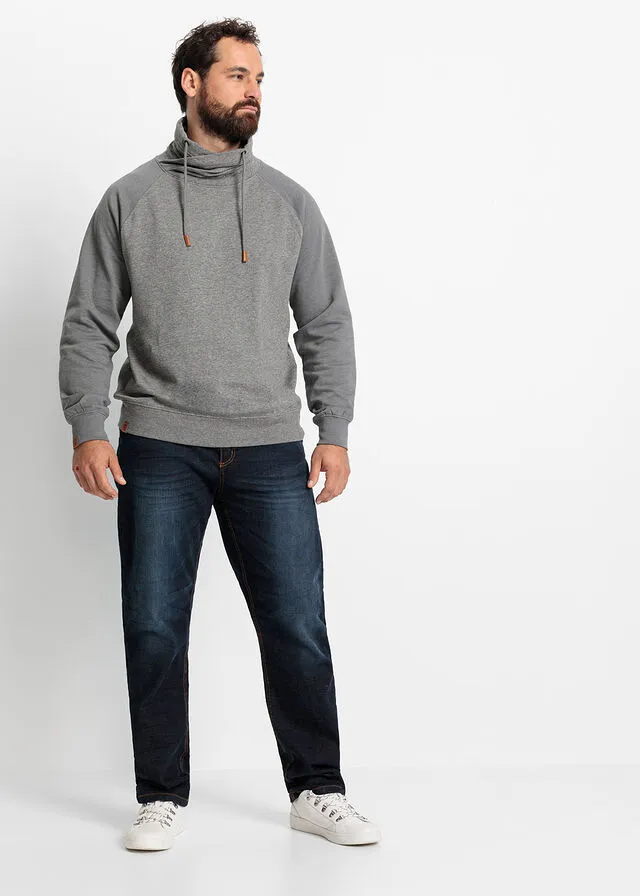 Shawl Collar Grey Mélange-Smoked Grey Sweatshirt