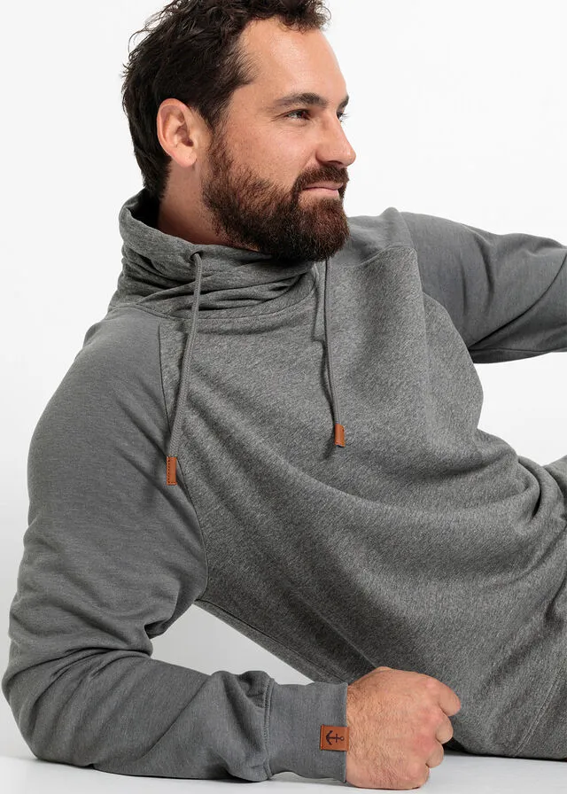 Shawl Collar Grey Mélange-Smoked Grey Sweatshirt