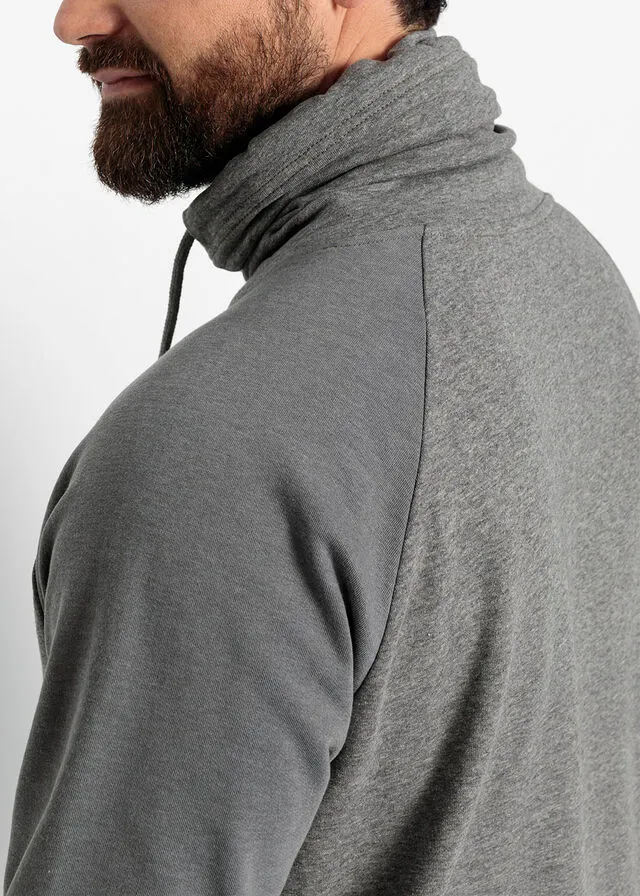 Shawl Collar Grey Mélange-Smoked Grey Sweatshirt