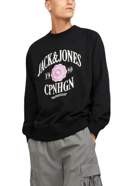 Jack And Jones Lucca Crew Negro Hombre Sweatshirt