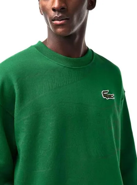 Green Lacoste Men's Loose Fit Jogger Sweatshirt.