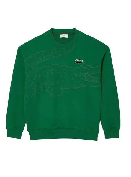 Green Lacoste Men's Loose Fit Jogger Sweatshirt.