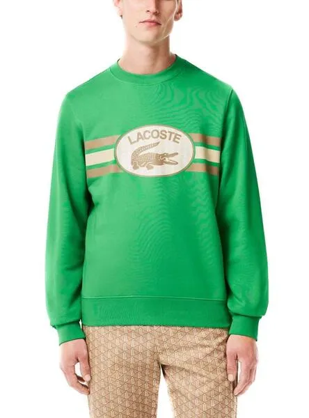 Green Men's Lacoste Loose Fit Monogram Sweatshirt