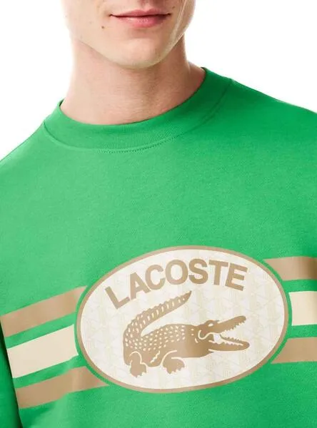 Green Men's Lacoste Loose Fit Monogram Sweatshirt