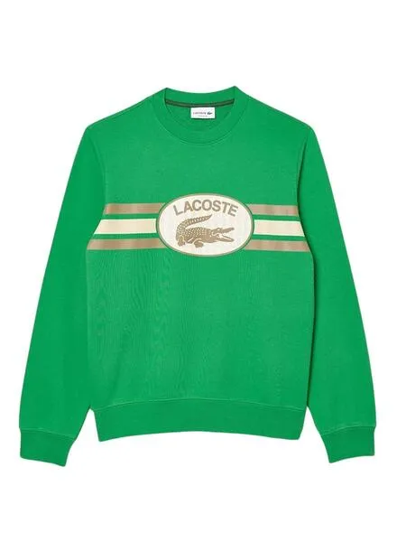 Green Men's Lacoste Loose Fit Monogram Sweatshirt