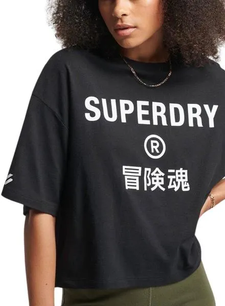 Superdry Code Core Sport Black Women's T-Shirt.