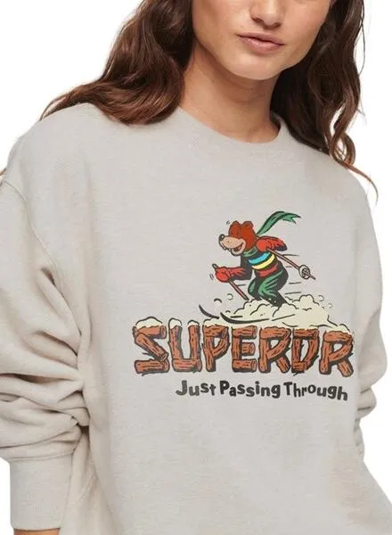 Superdry Gray Women's Travel Postcard Sweatshirt