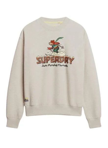 Superdry Gray Women's Travel Postcard Sweatshirt