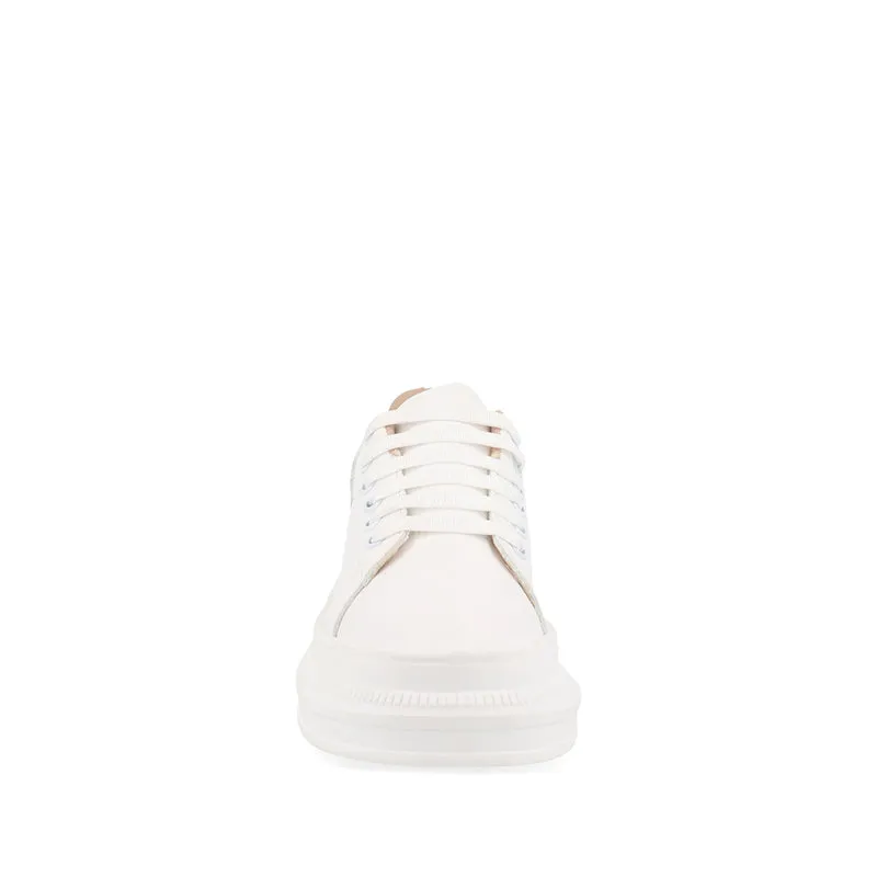 Tenis Urbano Trender color Blanco con brillo plateado para Mujer