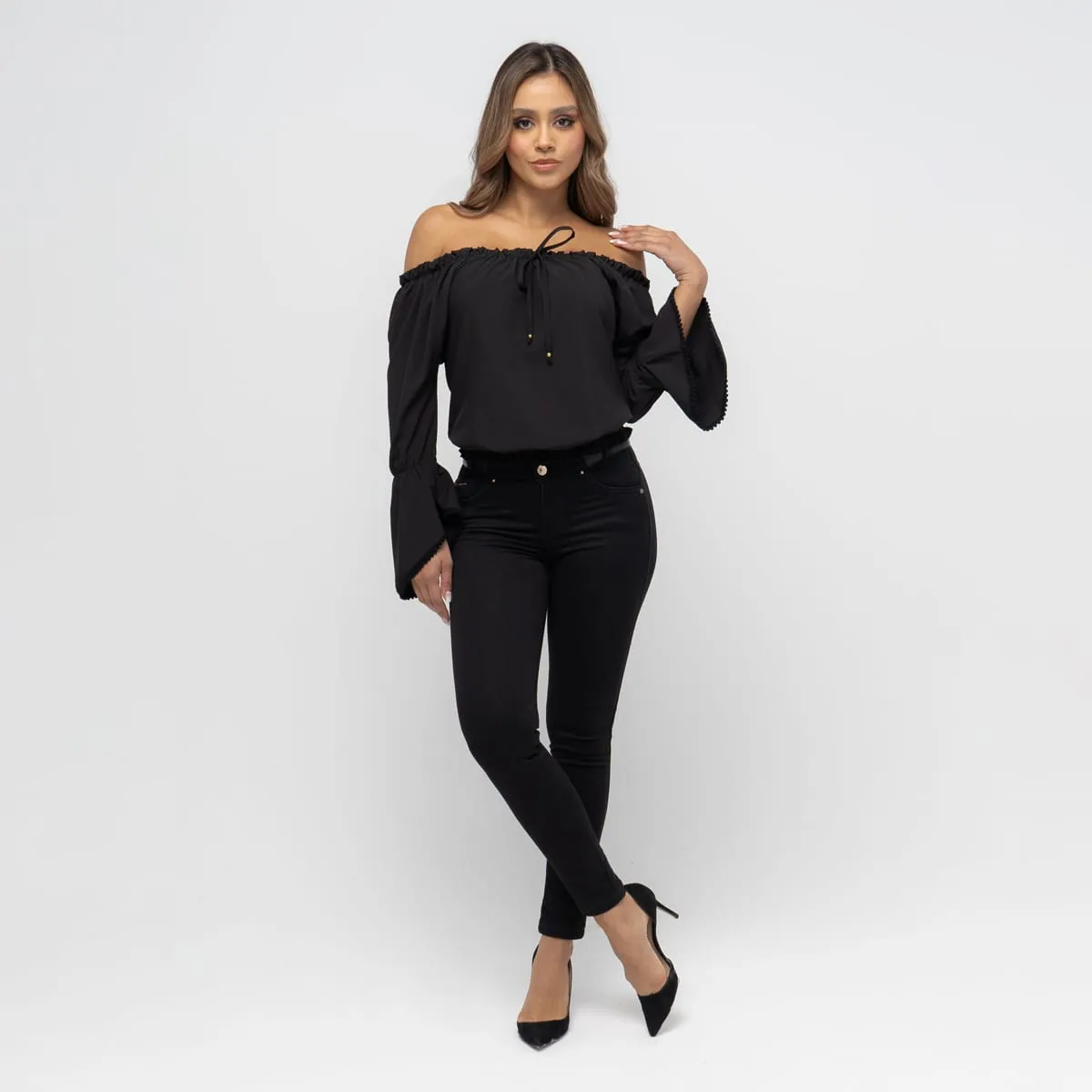 Bandeja Tesk Neckline Blusa