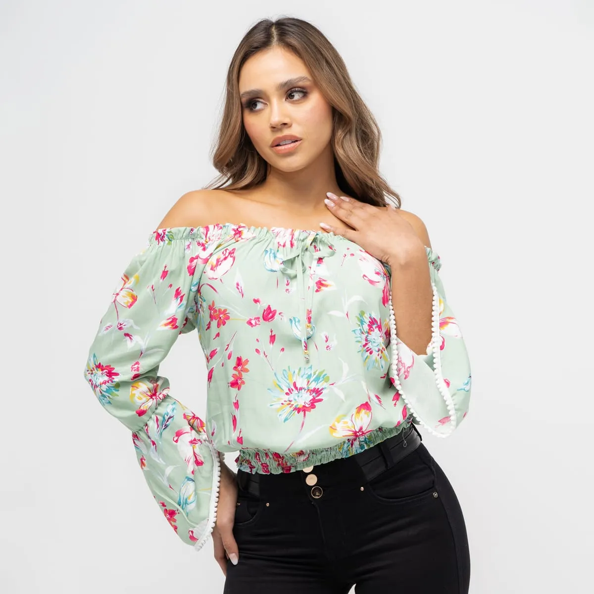 Bandeja Tesk Neckline Blusa