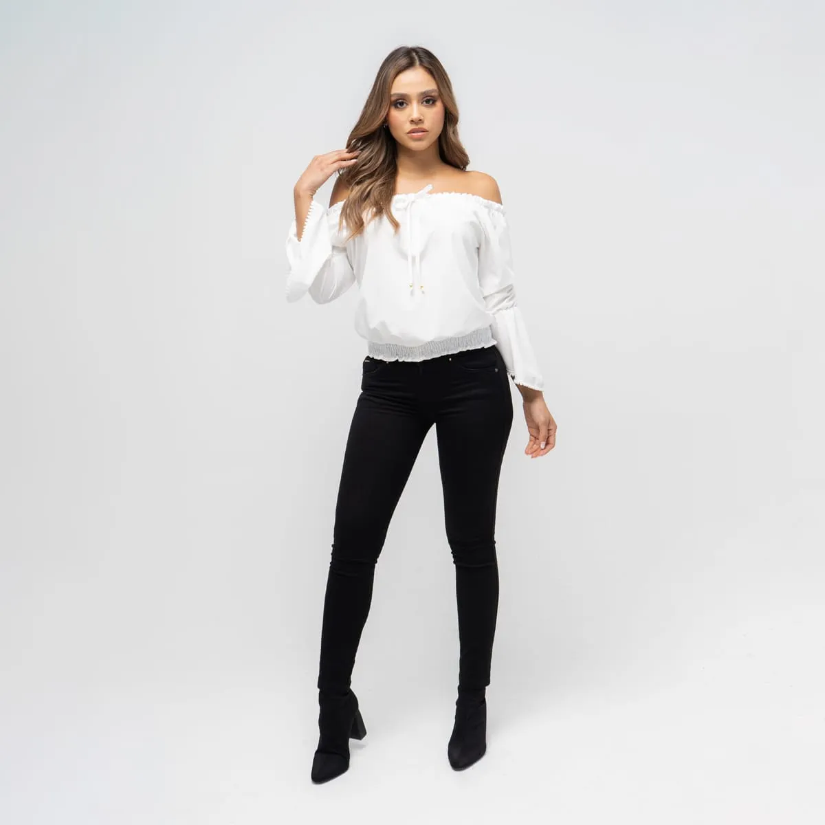 Bandeja Tesk Neckline Blusa