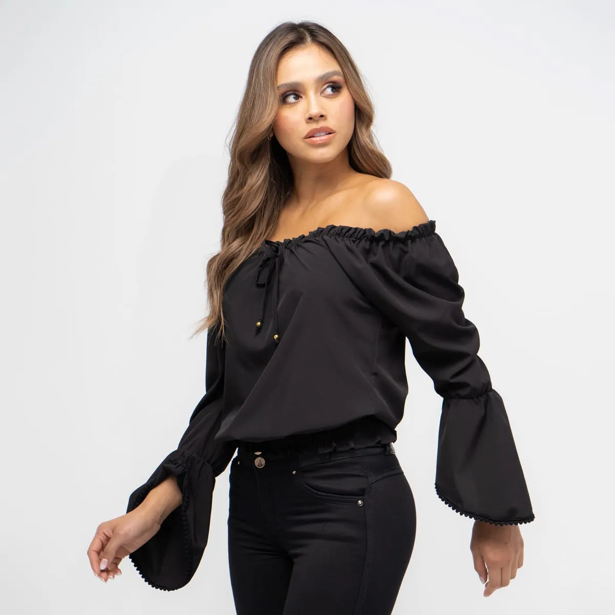 Bandeja Tesk Neckline Blusa