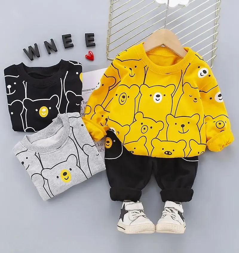 Toddler Kids Sport Clothing Cartoon Bears T-Shirt Jeans Set