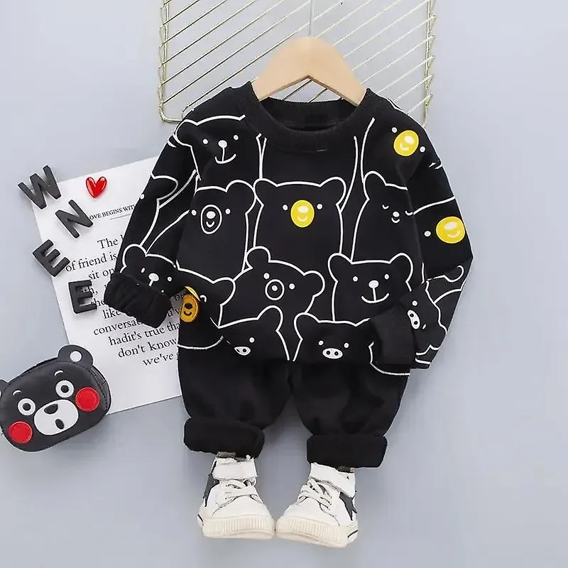 Toddler Kids Sport Clothing Cartoon Bears T-Shirt Jeans Set