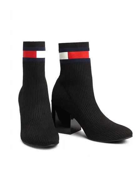 tommy hilfiger flag sock negro mujer