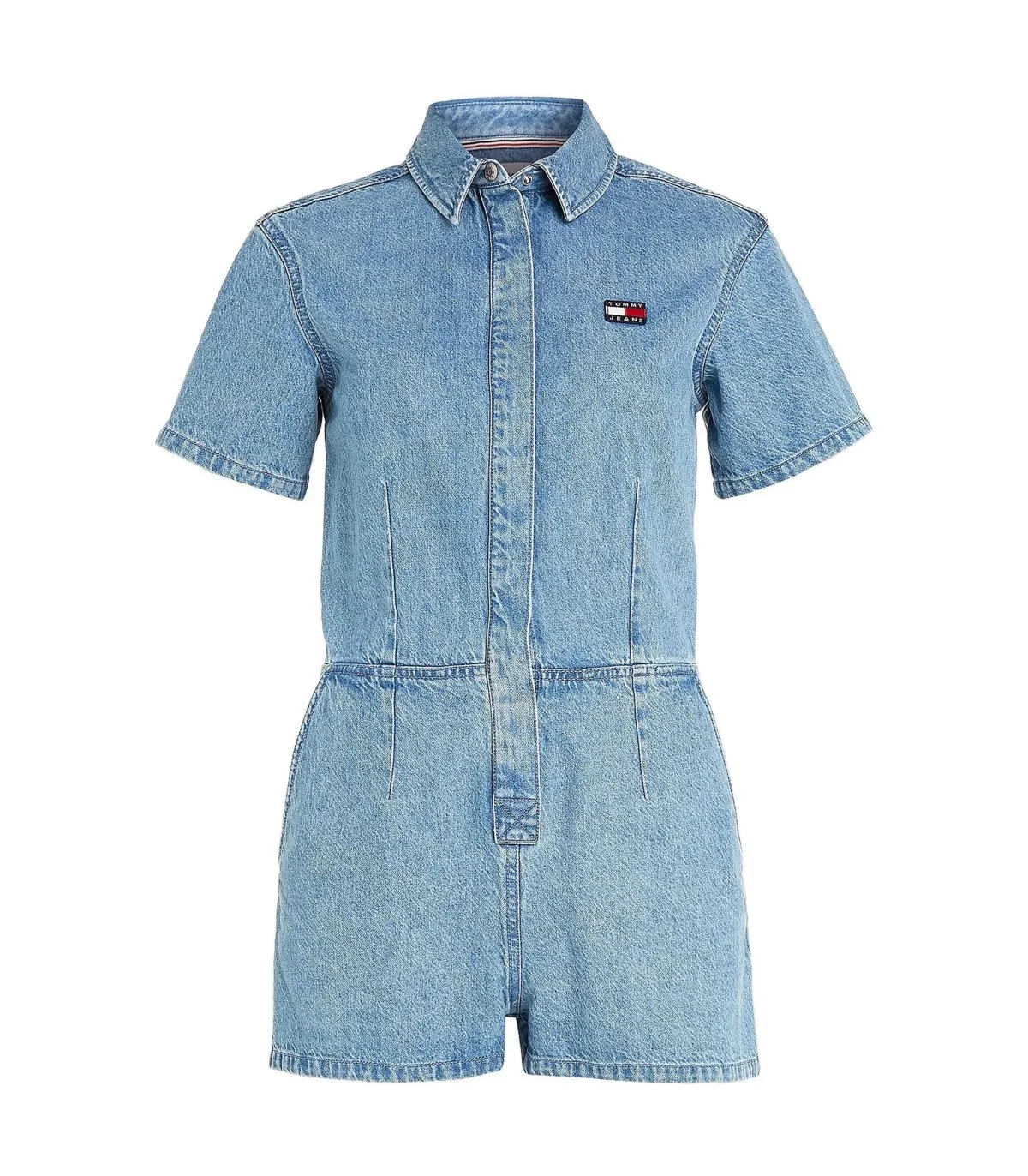 Tommy Jeans Bagde Denim Playsuit Mujer