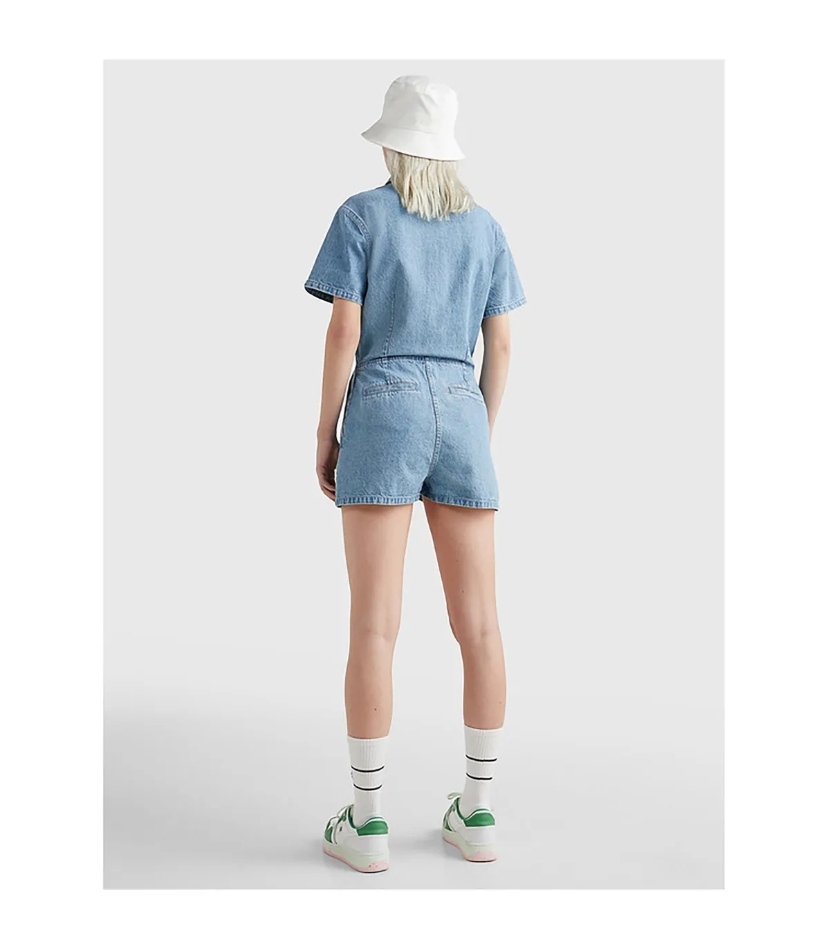 Tommy Jeans Bagde Denim Playsuit Mujer