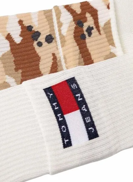 Tommy Jeans Fold Down White Unisex Socks