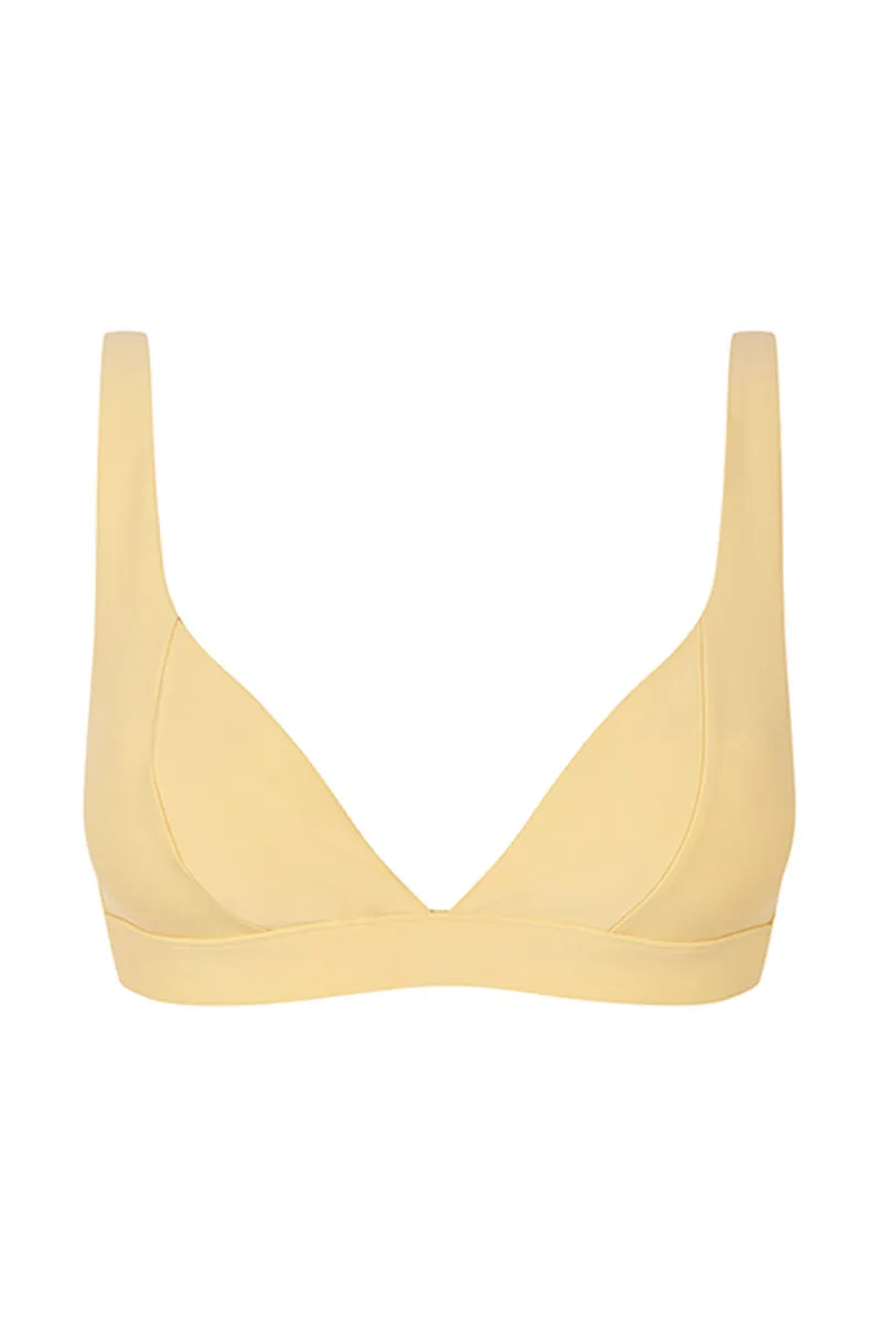 Yellow neoprene bikini top