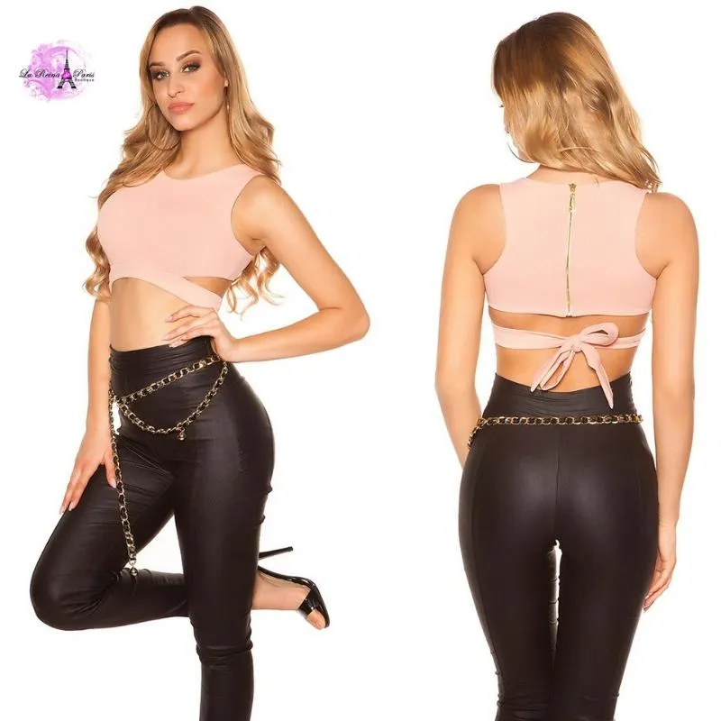 Salmon Amarena Cropped Top