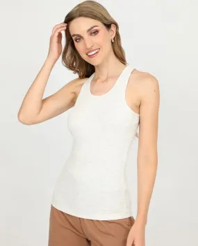 Top Mujer Mey Core Crema Heather Poly