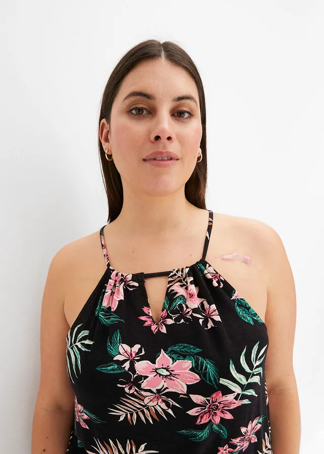 Floral Black Top