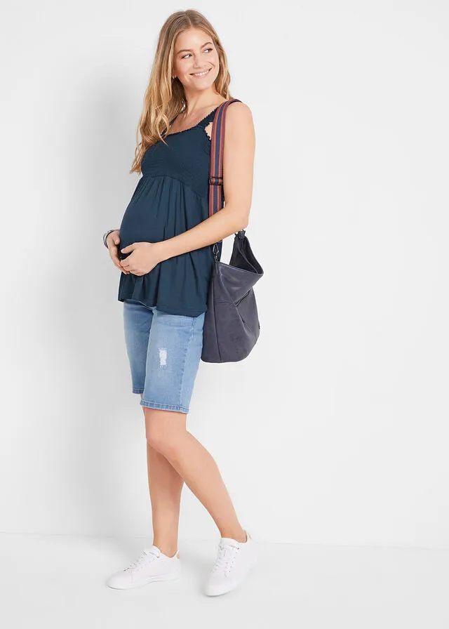 Navy Blue Maternity Top