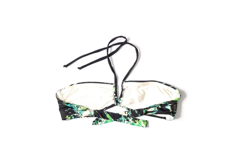 TOUCHÉ Top Bikini Negro Estampado