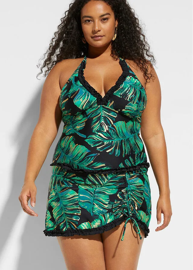 Black-green-gold swimsuit