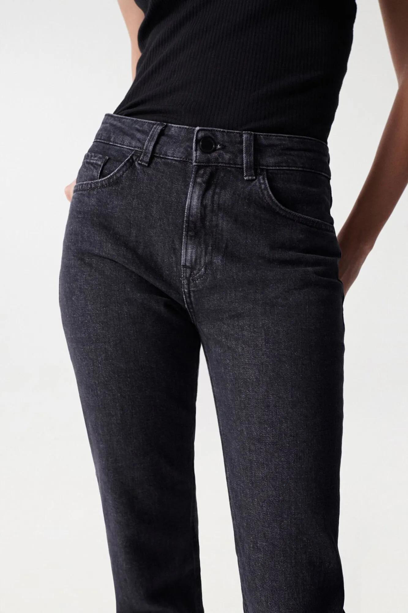 Black slim fit jeans - Cropped true black 
